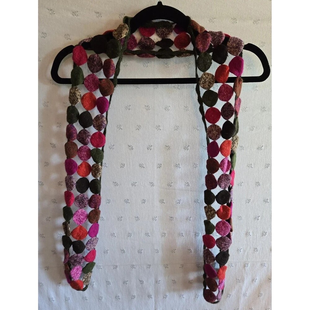 Echo Multicolor Circle Cut out Knit Scarf - Wool